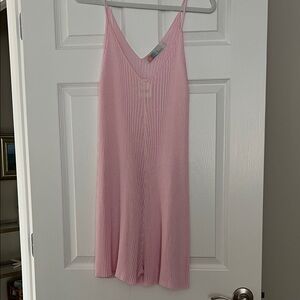 Free People Light Pink Rose Ribbed Knit Romper